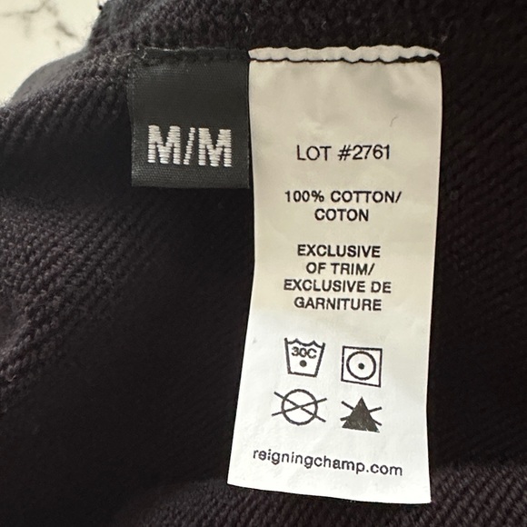 Man’s Reigning Champ Black Sweatpants with Drawstring - Picture 4 of 4